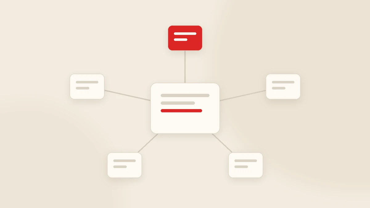 Five module boxes connecting into one central system in a simple diagram