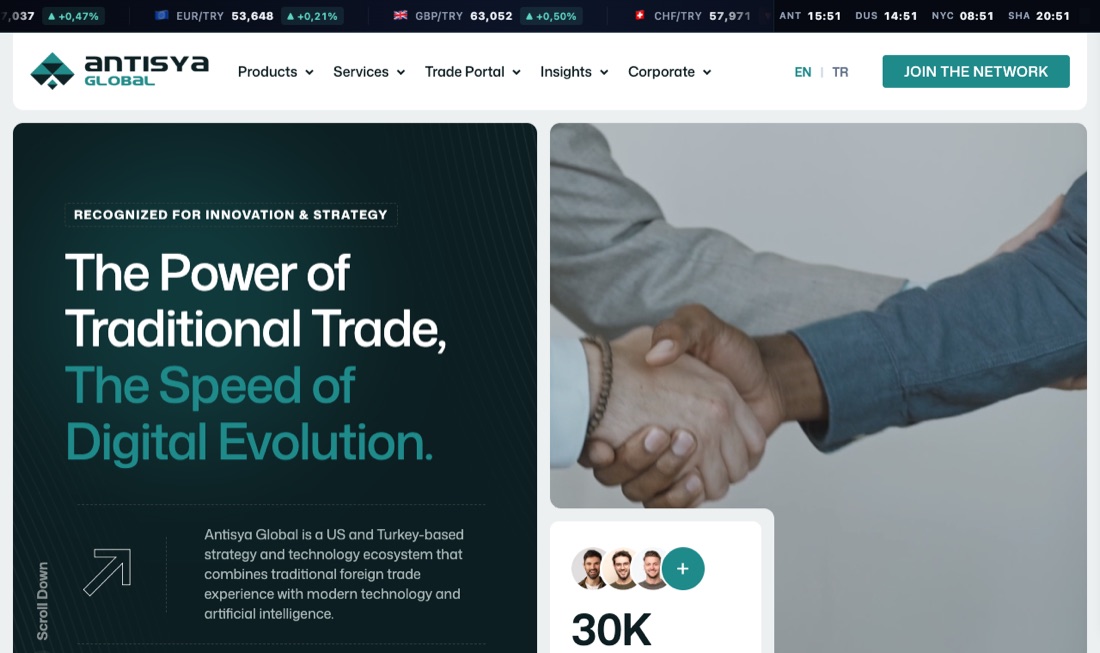 Antisya Global web sitesi
