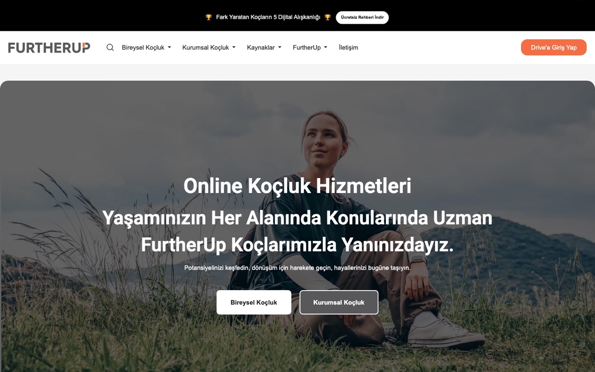 FurtherUp web sitesi
