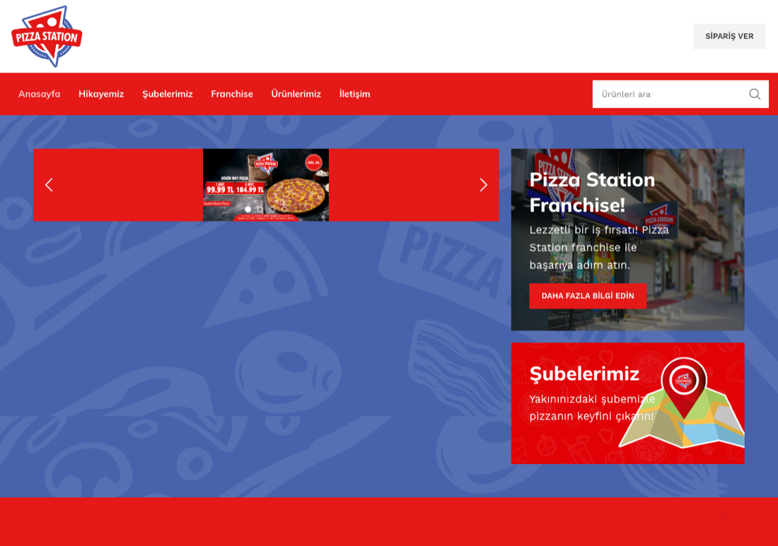 Pizza Station web sitesi
